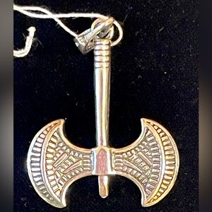 Sterling Silver 925 Minoan Double Axe Lybris Pendant